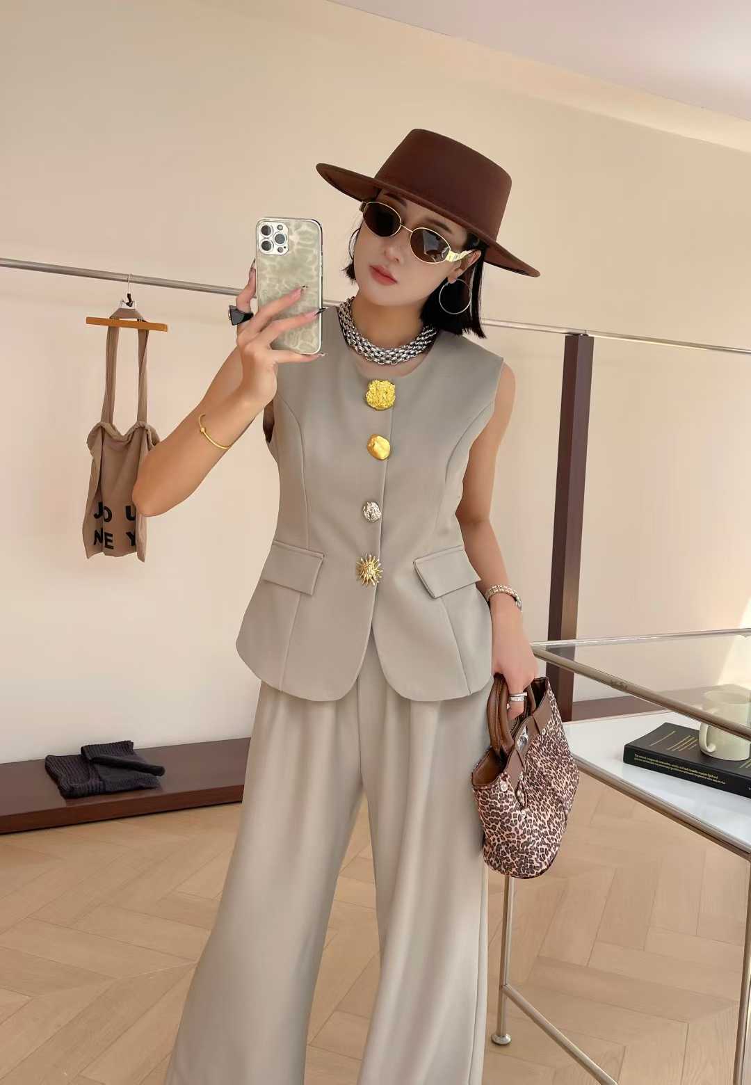 Luxe Sleeveless Blazer Co-ord Set