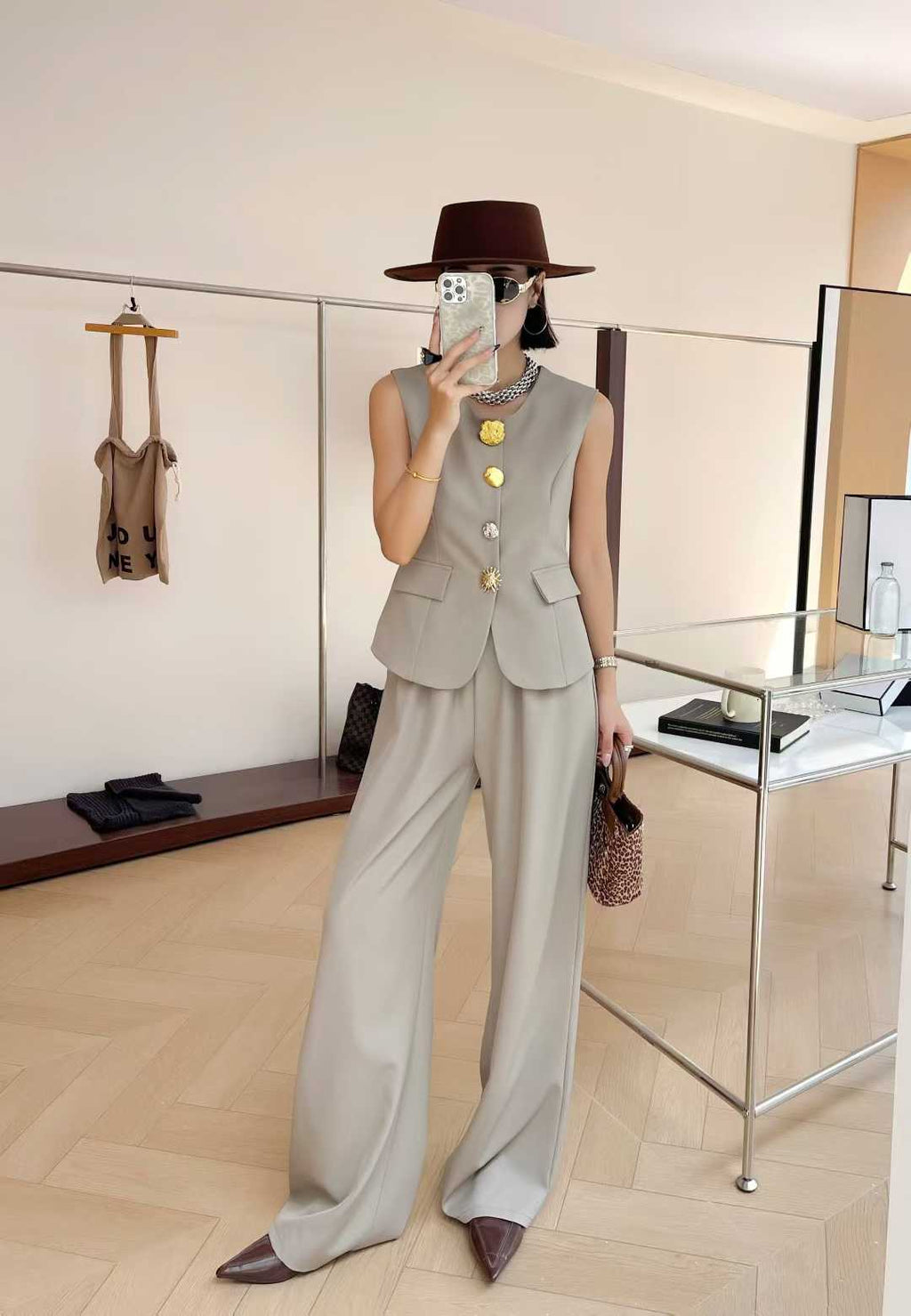 Luxe Sleeveless Blazer Co-ord Set