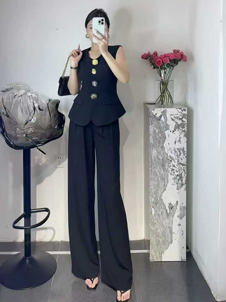 Luxe Sleeveless Blazer Co-ord Set