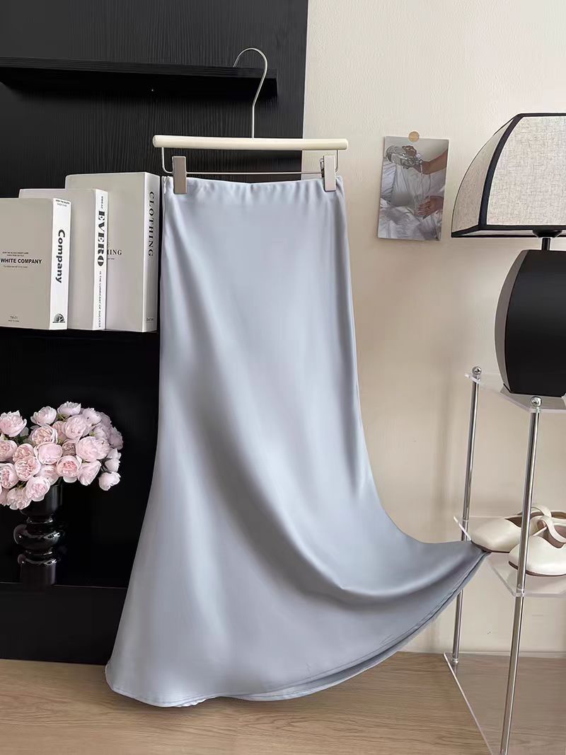 Elegant Satin Maxi Skirt