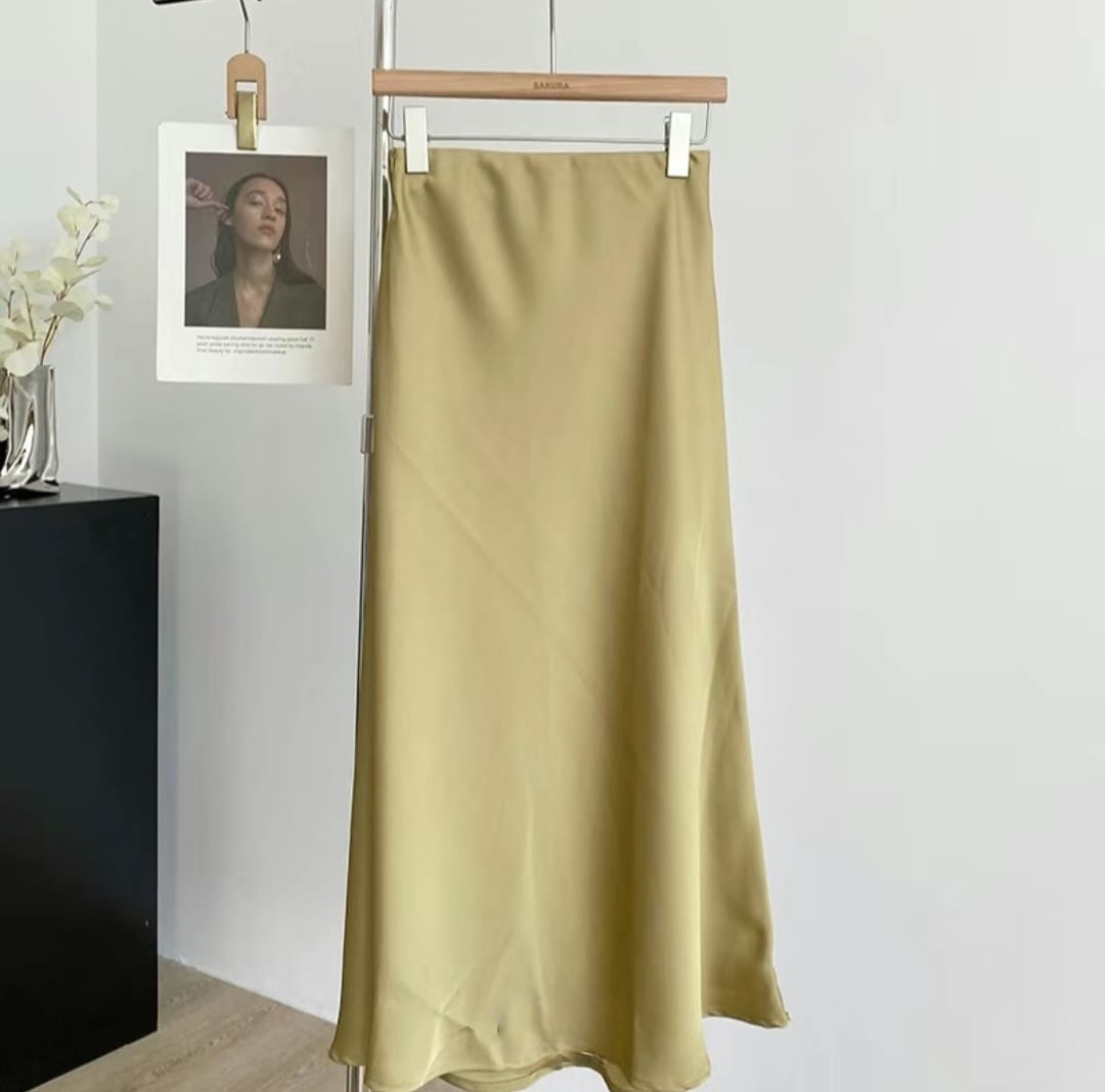 Elegant Satin Maxi Skirt