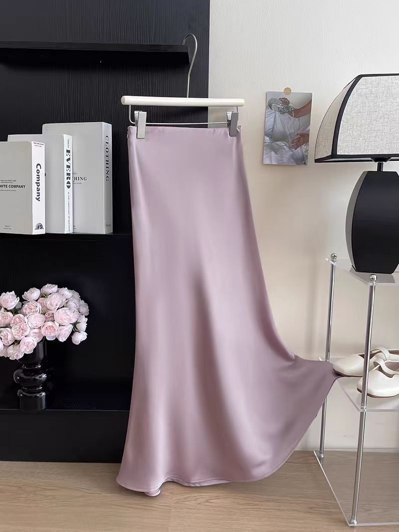 Elegant Satin Maxi Skirt