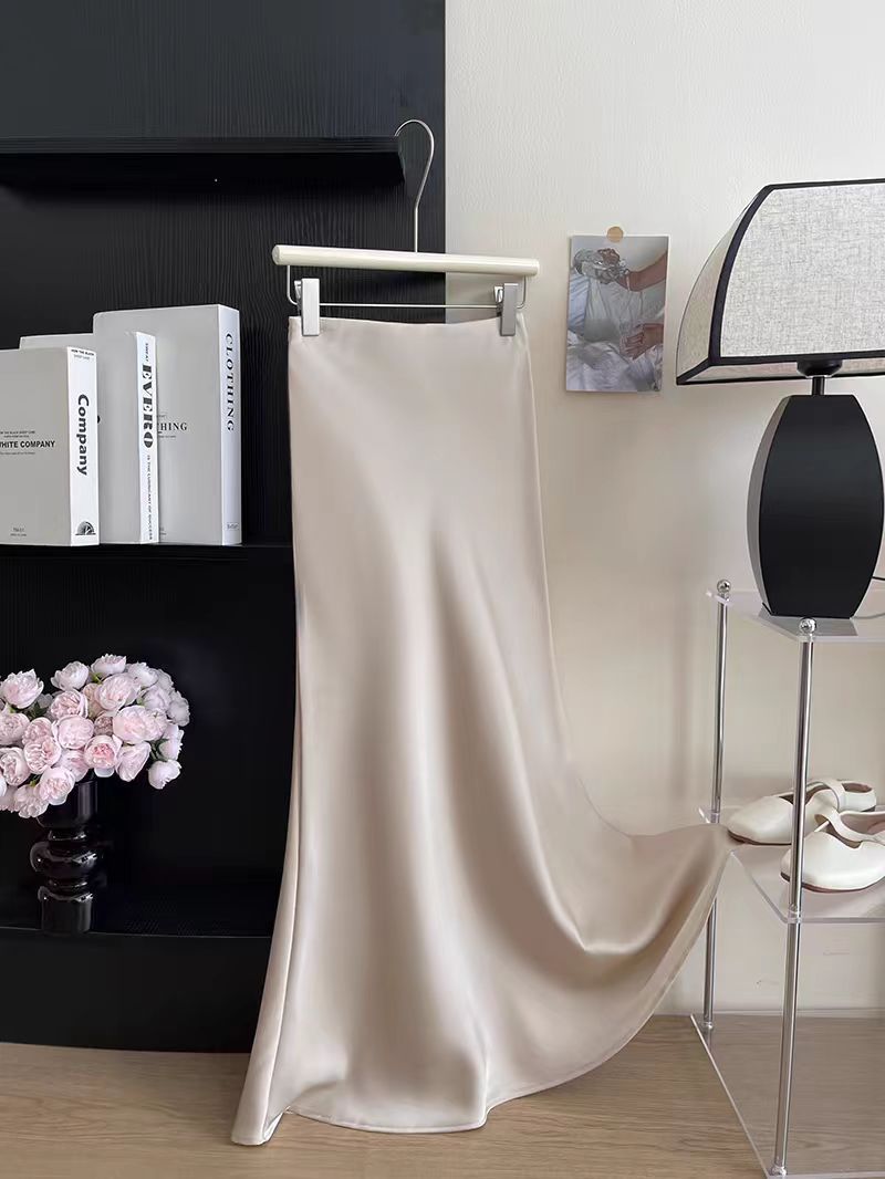 Elegant Satin Maxi Skirt