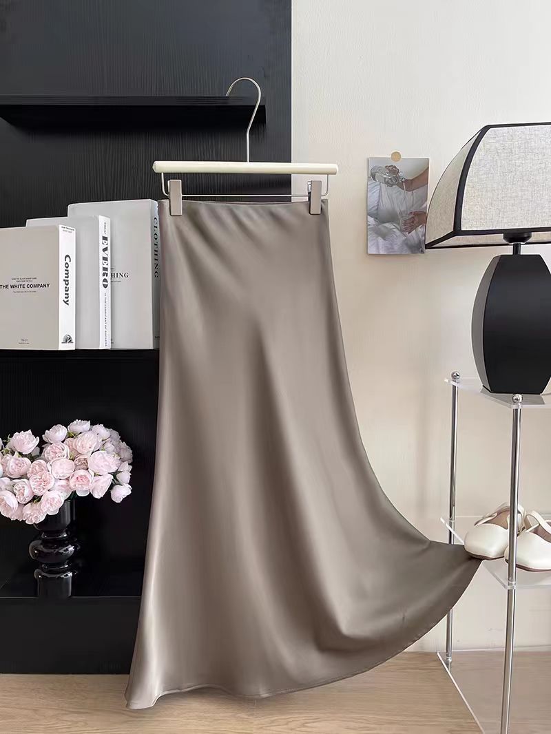 Elegant Satin Maxi Skirt
