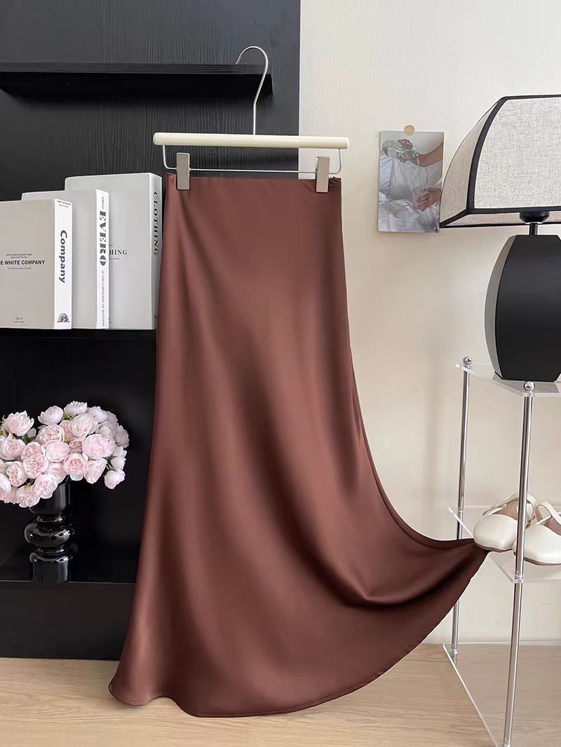 Elegant Satin Maxi Skirt