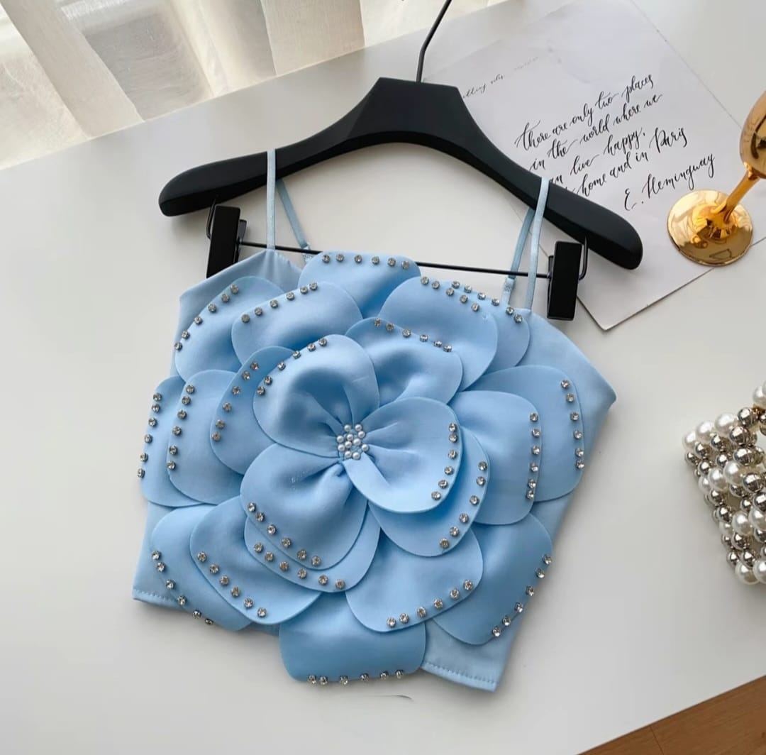 Statement 3D Floral Embellished Camisole Top