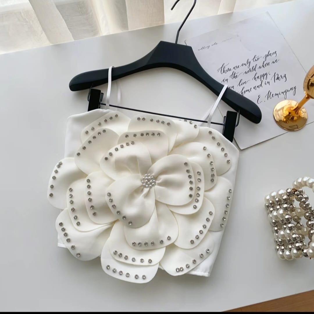 Statement 3D Floral Embellished Camisole Top