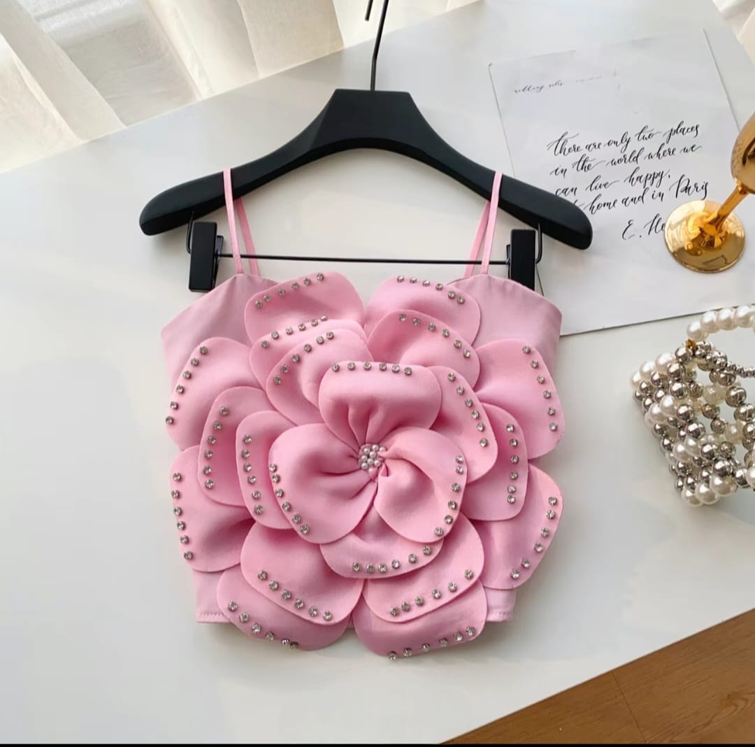 Statement 3D Floral Embellished Camisole Top